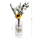 Golden Sunflower Glass Bottle Set - Eveléa Studio dried flower arrangement