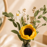 Golden Sunflower Glass Vase Set - Eveléa Studio dried flower arrangement