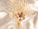 Ivory Pinecone Glass Bottle Set - Eveléa Studio dried flower arrangement