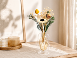 Cream Sunflower Glass Bottle Set - Eveléa Studio dried flower arrangement
