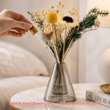 Cream Sunflower Glass Vase Set - Eveléa Studio dried flower arrangement