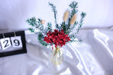 Crimson Rose Glass Bottle Set - Eveléa Studio dried flower arrangement