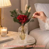 Crimson Rose Glass Bottle Set - Eveléa Studio dried flower arrangement