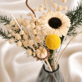 Cream Sunflower Glass Vase Set - Eveléa Studio dried flower arrangement