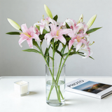 Soft Touch 3-Head Lily Stem - Eveléa Studio faux flower