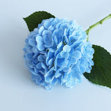 Real Touch Hydrangea faux stem in light blue